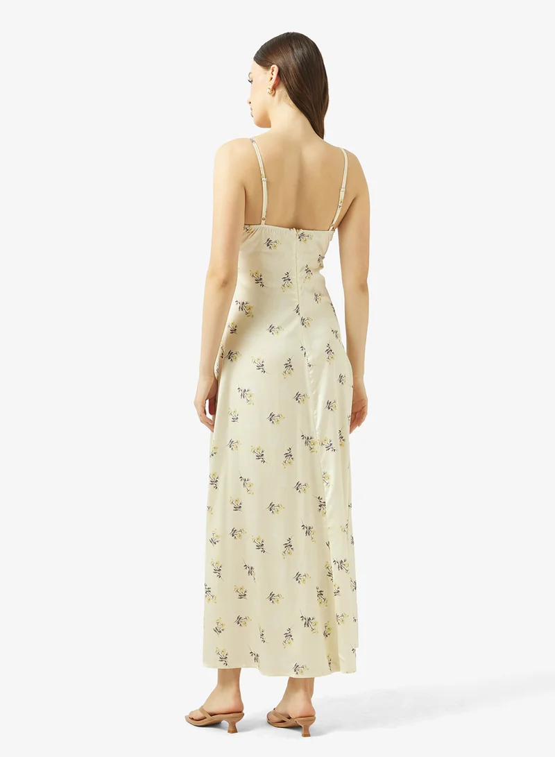 Ginger Strappy Ditsy Floral Satin Dress